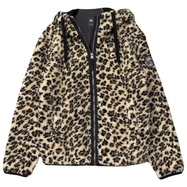 네파 호피 패턴 오버핏 뽀글이 후리스 XS