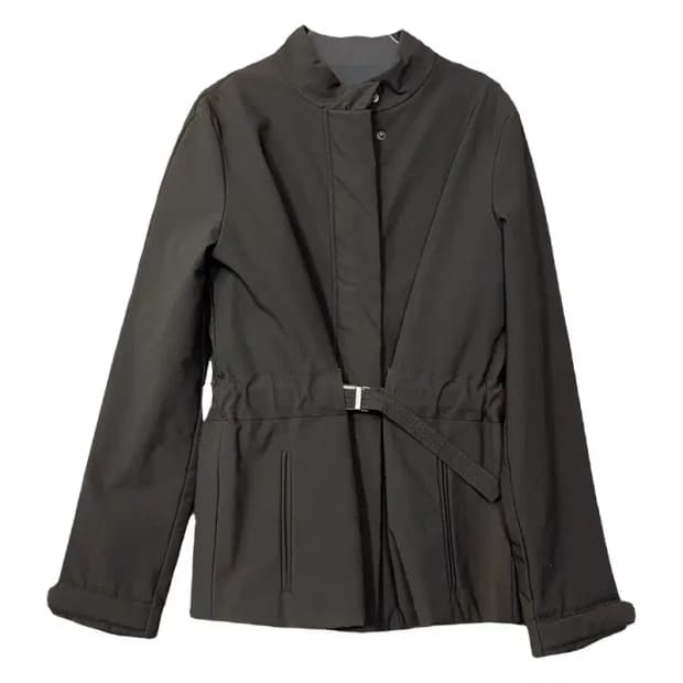 시스템 블랙 여성 클래식 벨티드 나일론 자켓 82-94-160