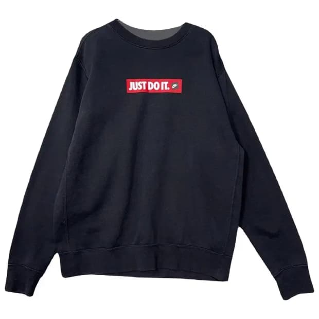 나이키 박스 프린팅 블랙 맨투맨 L