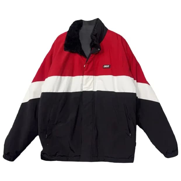 후아유 양면 블랙 다채색 뽀글이 점퍼 S