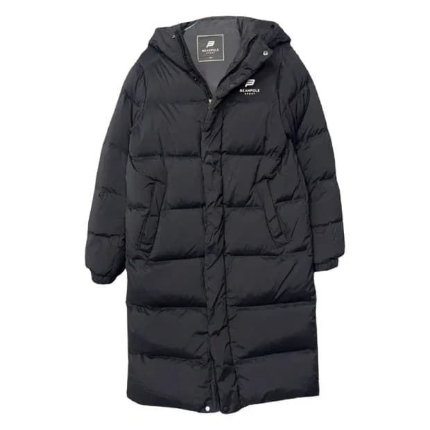 빈폴 블랙 로고 다운 롱패딩 85