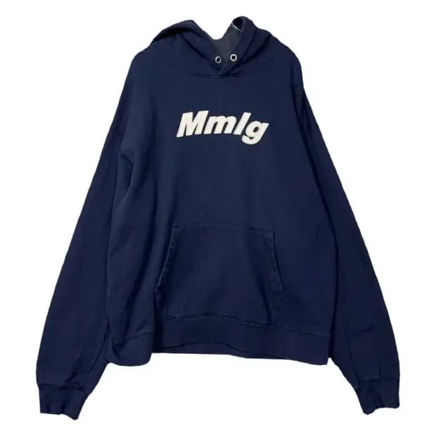MMLG 프린팅 네이비 후드티 L