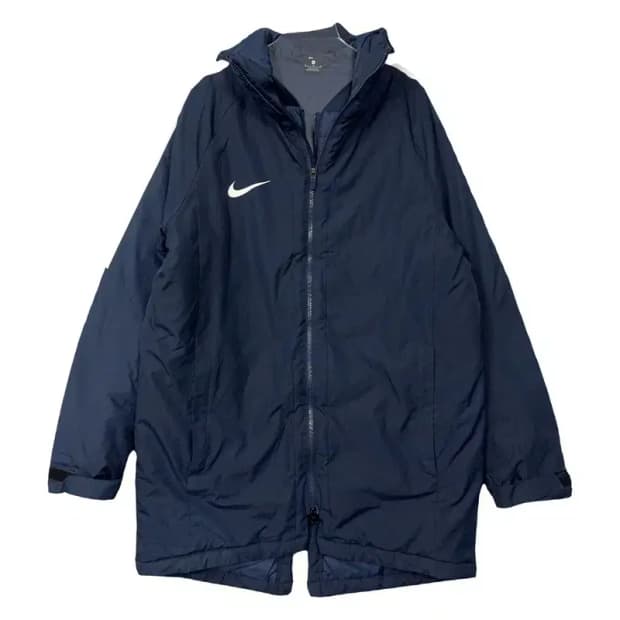 나이키 네이비 로고 후드 롱패딩 점퍼 XL
