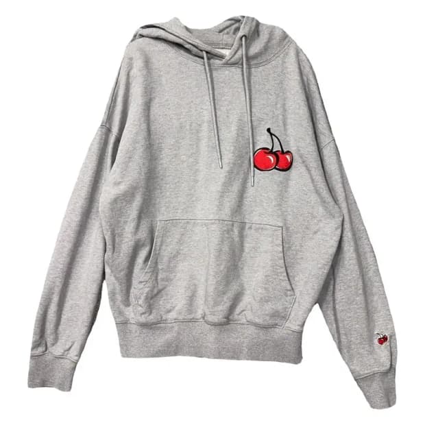 키르시 라이트 그레이 로고 오버핏 후드티 1
