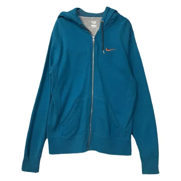 나이키 블루 로고 후드 집업 L