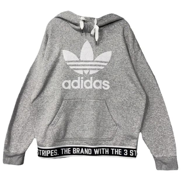 아디다스 프린팅 라이트 그레이 후드티 090