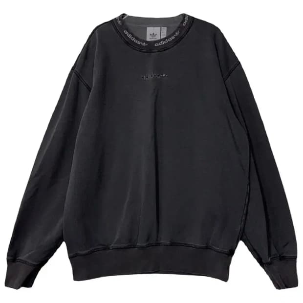 아디다스 블랙 센터 로고 빈티지 맨투맨 L