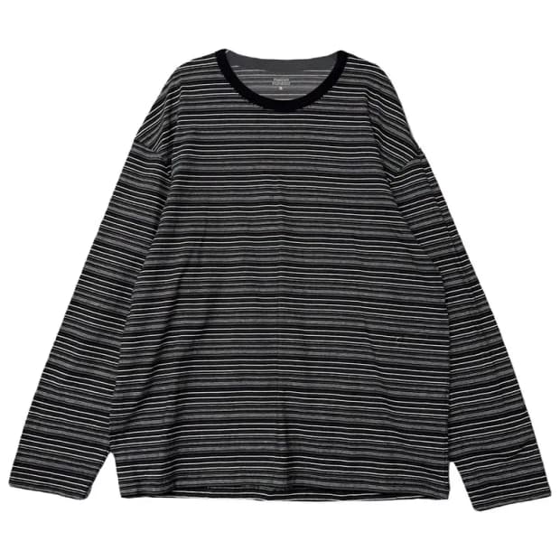 무신사스탠다드 스트라이프 블랙 긴팔티 2XL