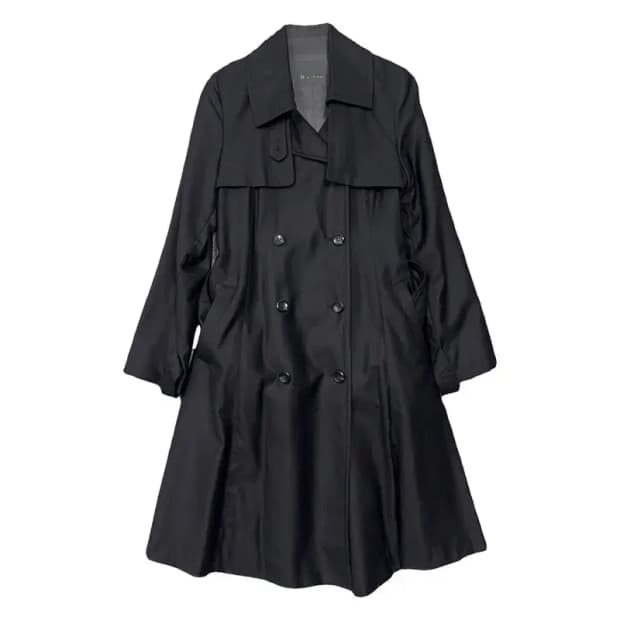 잇 미샤 블랙 벨티드 클래식 트렌치 코트 82-160
