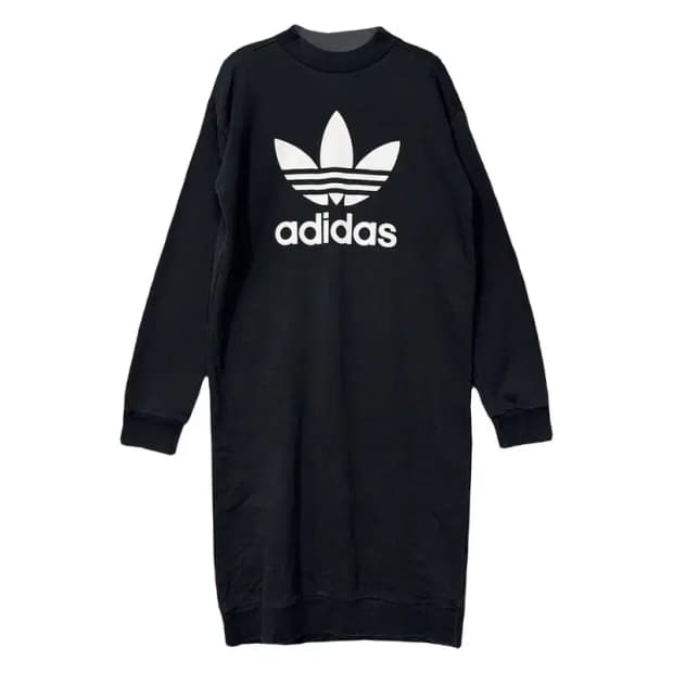 아디다스 빅로고 프린팅 블랙 원피스 095