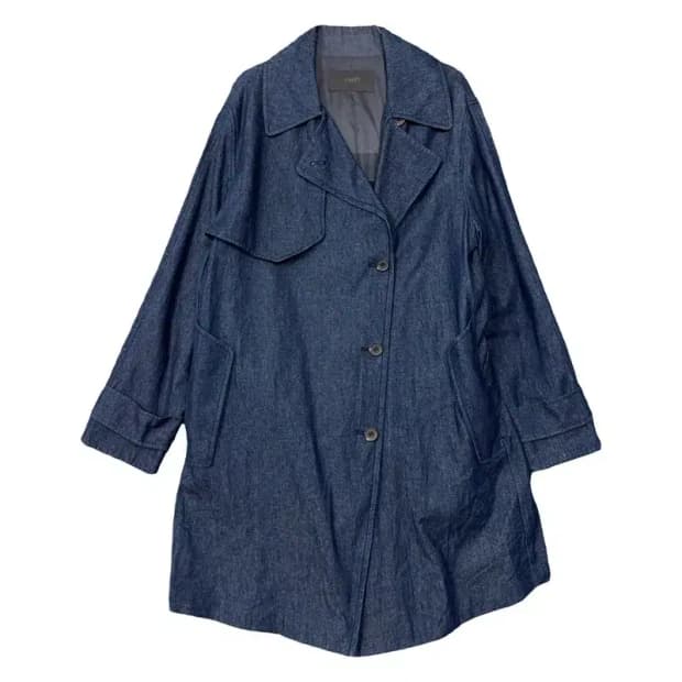 지고트 네이비 인디고 컬러 클래식 트렌치 코트 L