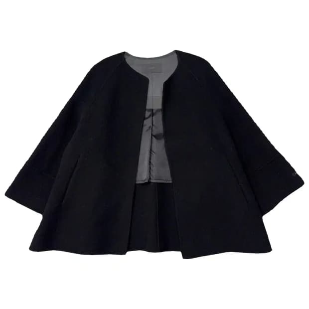 지고트 블랙 빅 사이즈 울 코트 XL