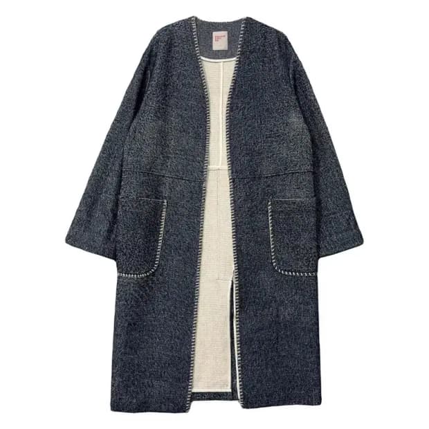 에잇세컨즈 블루 트위드 코트 F