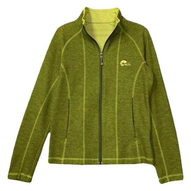 네파 카키 로고 플리스 후리스 집업 M