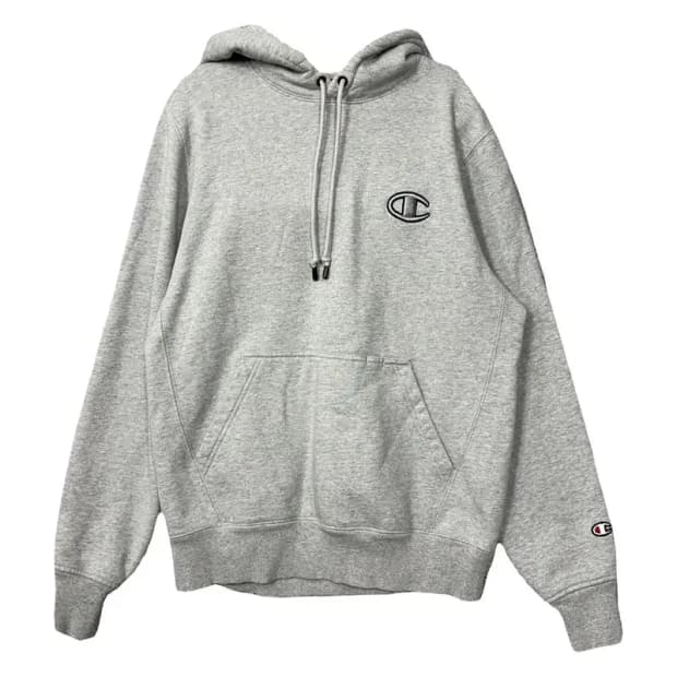 챔피온 라이트 그레이 로고 후드티 MEDIUM