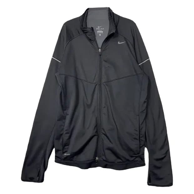 나이키 블랙 로고 기능성 집업 M