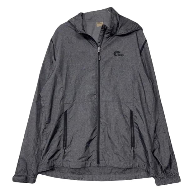 네파 그레이 로고 기능성 후드 바람막이 M
