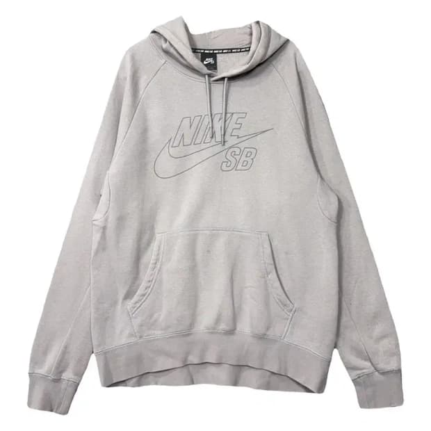 나이키 SB 프린팅 라이트 그레이 후드티 L
