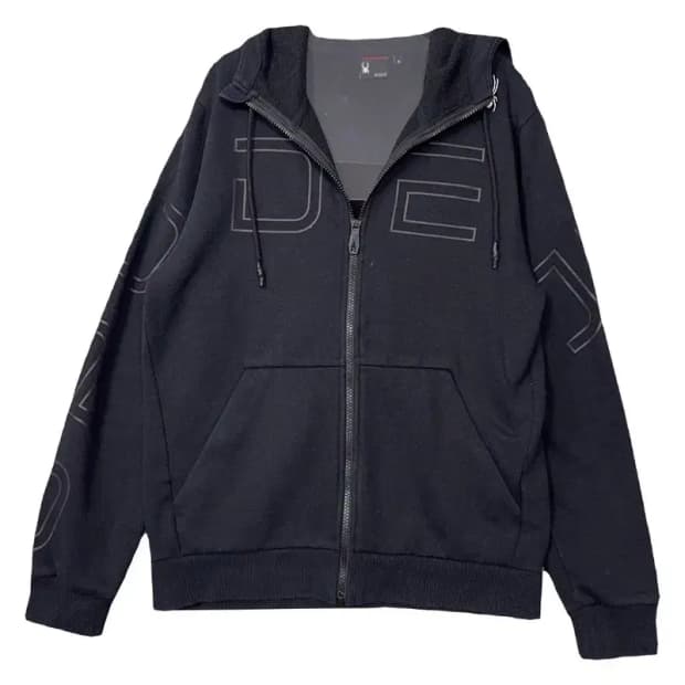 스파이더 네이비 스펠 로고 후드 집업 M