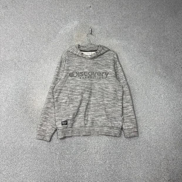 디스커버리 로고 그레이 후드티 105