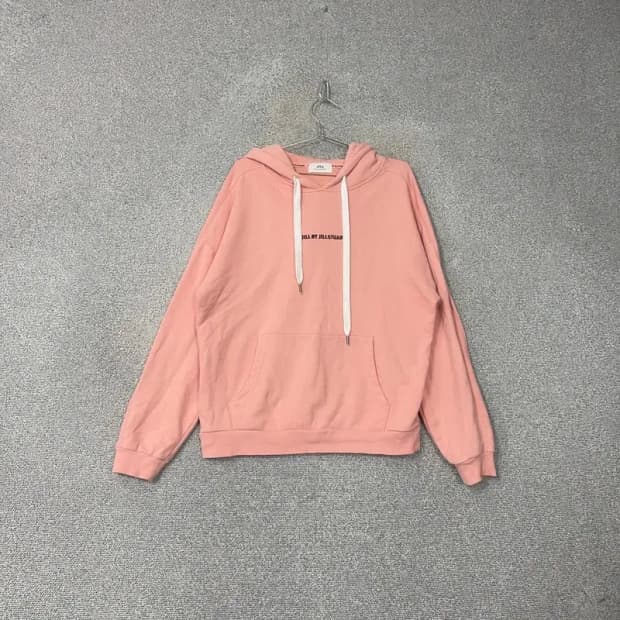 질스튜어트 프린팅 핑크 후드티 XL