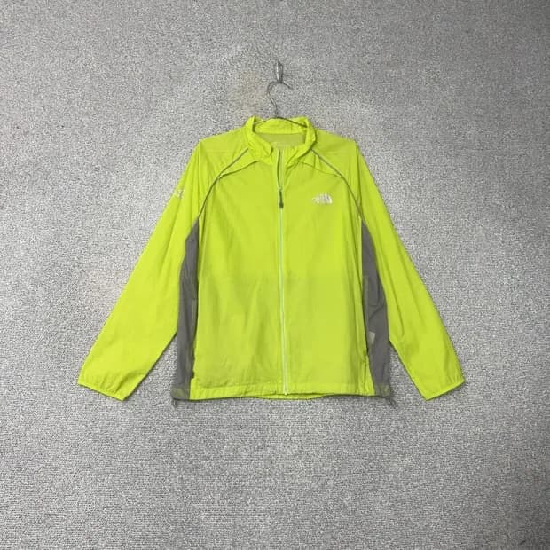 노스페이스 연두 형광 로고 기능성 운동 바람막이 100