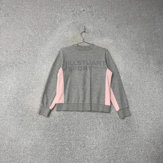 질스튜어트 프린팅 핑크 그레이 투톤 캐주얼 코튼 맨투맨 90