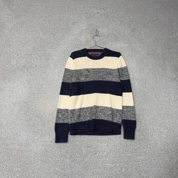 타미힐피거 스트라이프 남성 캐주얼 니트 90