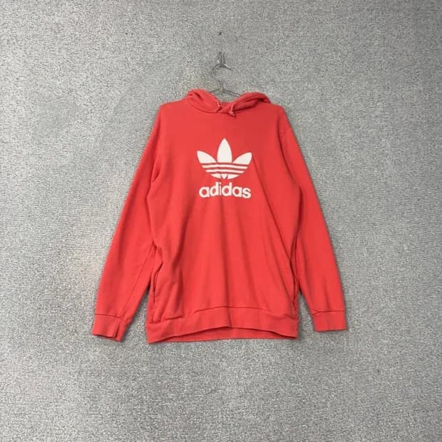 아디다스 빅로고 트레포일 코랄 후드티 L