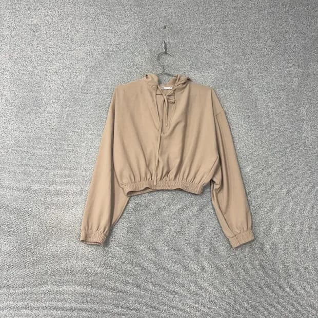 자라 여성 크롭 베이지 후드티 M
