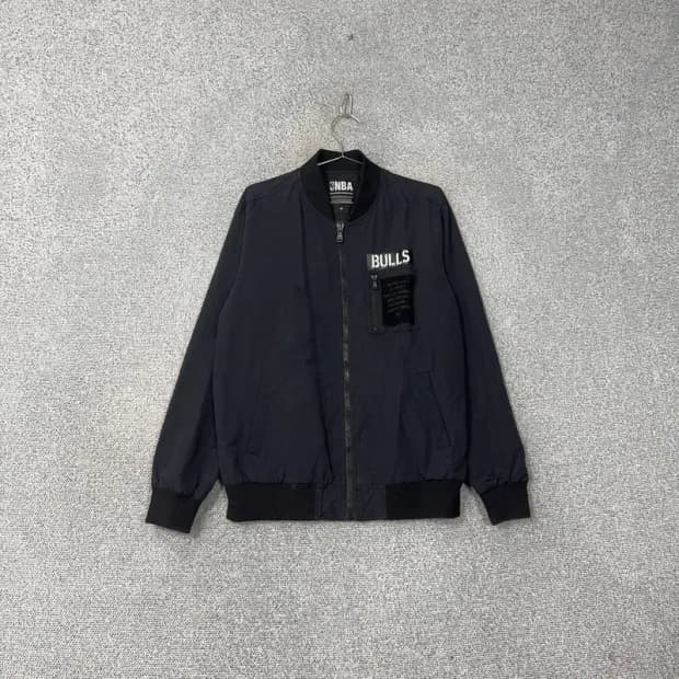 NBA 시카고불스 백로고 폴리 블루종 집업 자켓 M