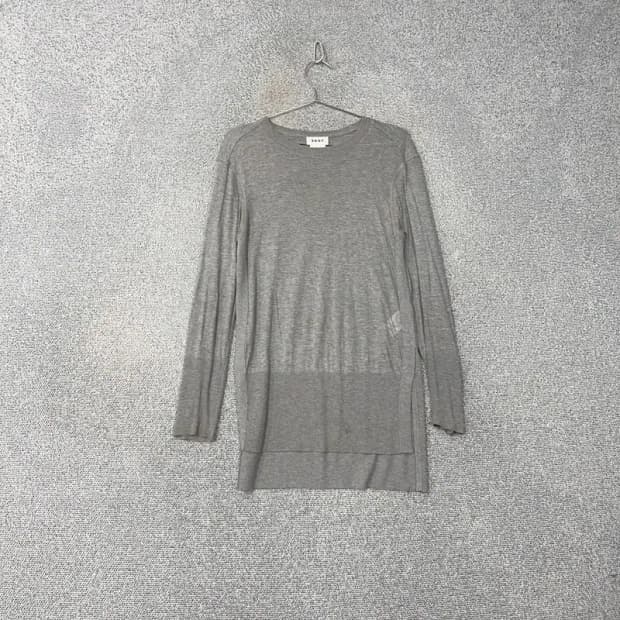 DKNY 라이트 그레이 캐주얼 라이오셀 롱 니트 S