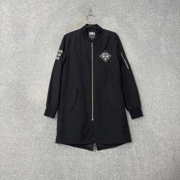 NBA 프린팅 로고 MA-1 롱 블루종 자켓 M