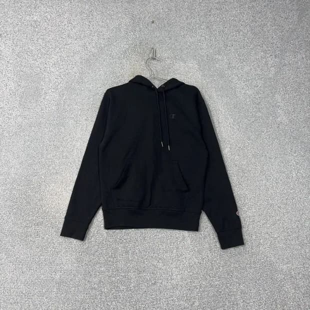 챔피온 여성 캐주얼 로고 블랙 후드티 L