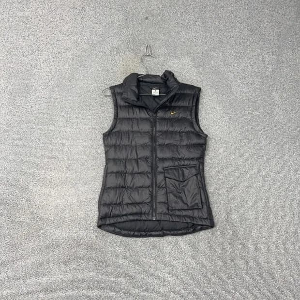 나이키 블랙 로고 빈티지 포켓 구스다운 거위털 패딩 조끼 S