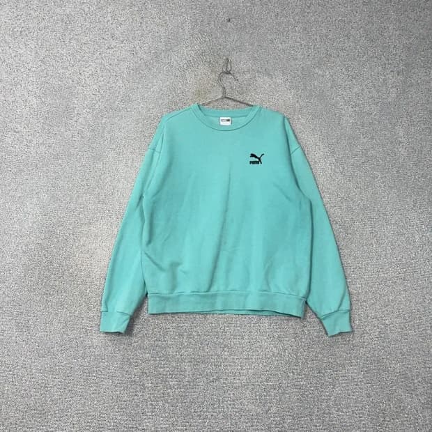 푸마 로고 민트 맨투맨 S