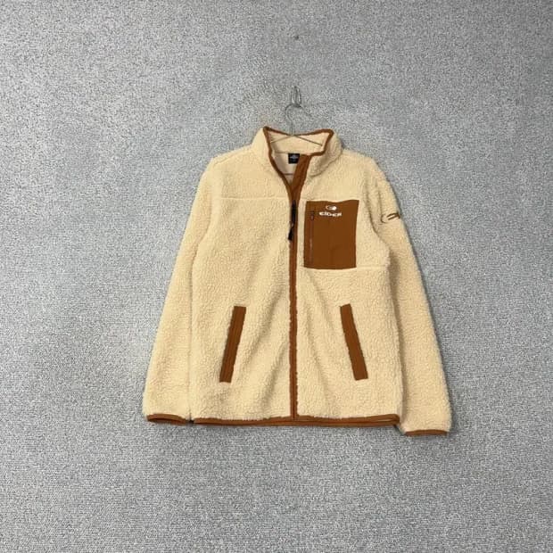 아이더 베이지 퀄팅 포켓 양털 뽀글이 후리스 집업 M