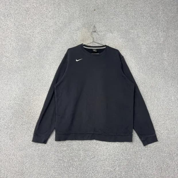 나이키 블랙 기모 로고 스우시 맨투맨 XL