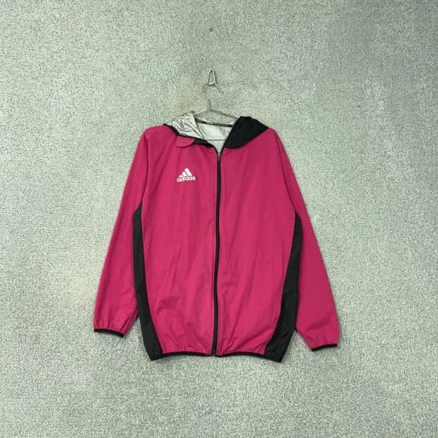 아디다스 삼각로고 핑크 땀복 바람막이 L