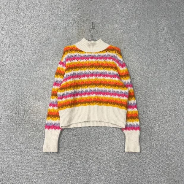 자라 여성 스트라이프 폴라넥 니트 M