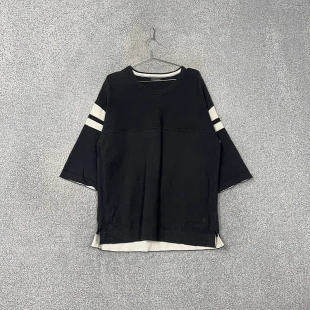 자라 레이어드 블랙 7부 티셔츠 L