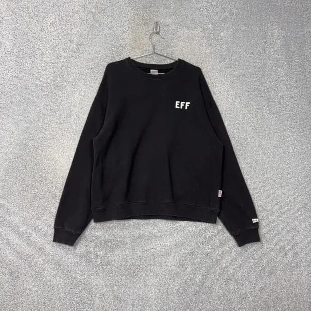 이벳필드 로고 블랙 오버핏 스웻셔츠 맨투맨 L