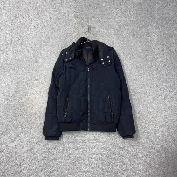 타미힐피거 퀄팅 캐주얼 네이비 패딩 자켓 S