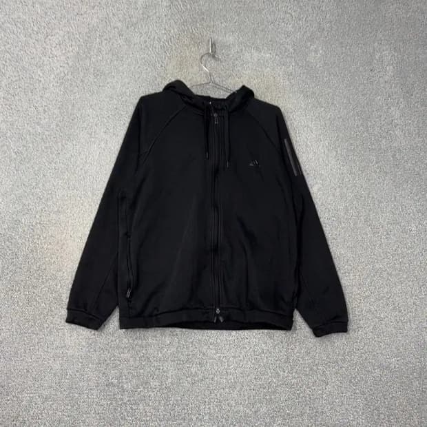 아디다스 삼각로고 기모 블랙 후드티 105