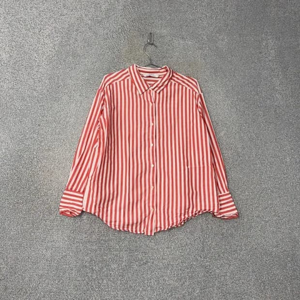 자라 스트라이프 코랄 셔츠 M