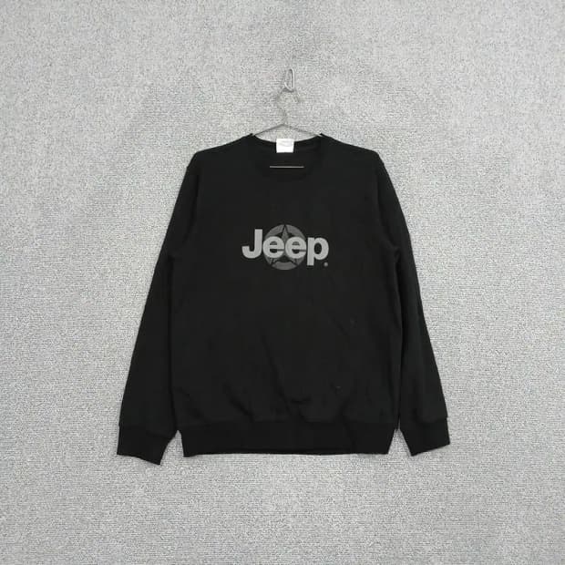 지프 프린팅 블랙 맨투맨 L