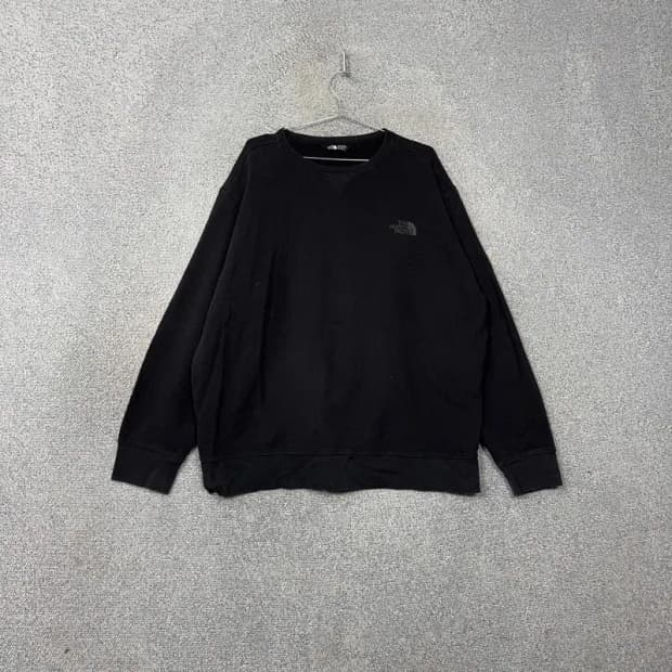 노스페이스 로고 블랙 기모 맨투맨 XXL