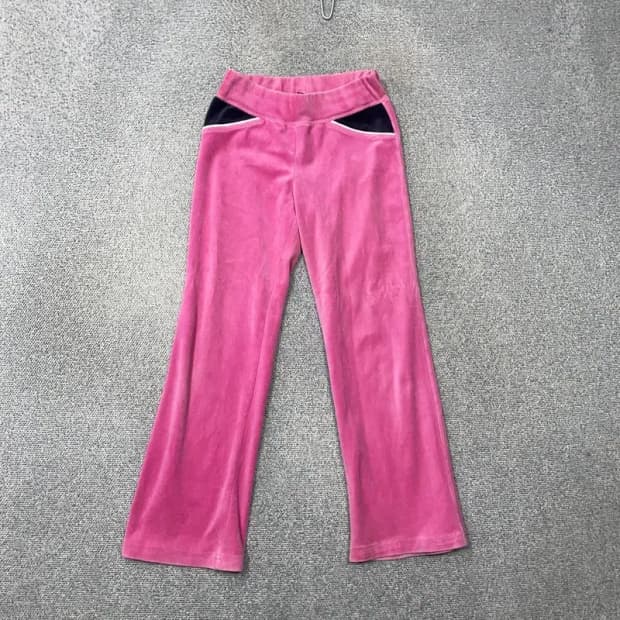 리복 핑크 Y2K 벨벳 트레이닝 팬츠 L