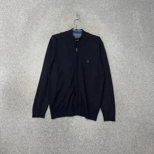 헨리코튼 로고 네이비 니트 집업 M