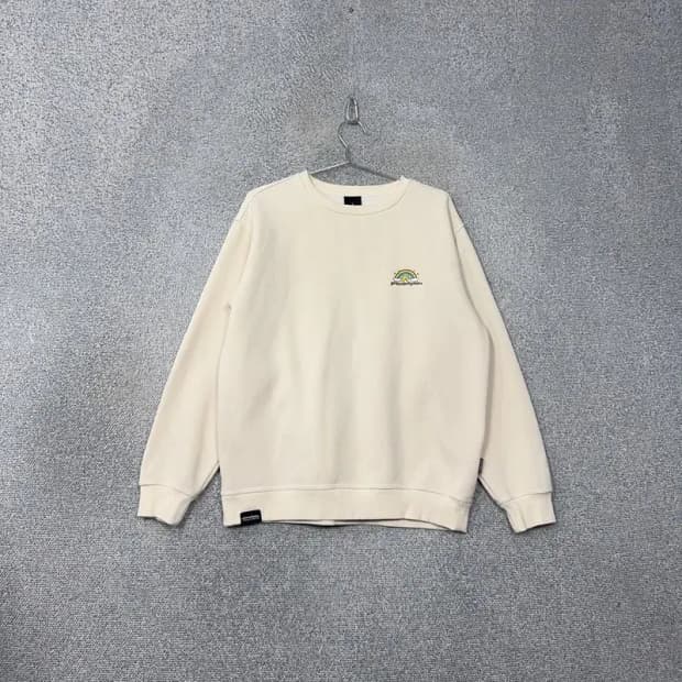 그루브라임 로고 크림 캐주얼 맨투맨 L